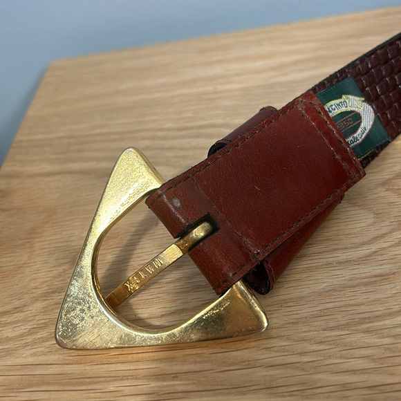 Matex Vintage Leather Women Gold Hardware Belt Concinto 1950 - Picture 7 of 16